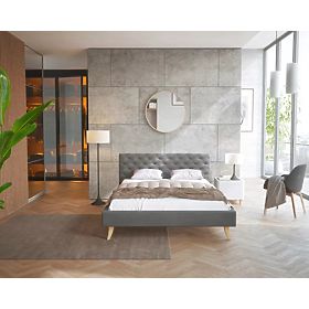 Letto imbottito Kalifornia 140 x 200 cm - grigio scuro
