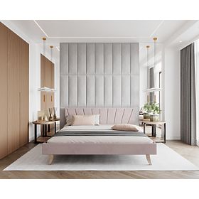 Letto imbottito HEAVEN 140 x 200 cm - Rosa cipria
