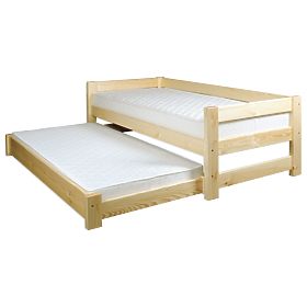 Letto in legno con letto estraibile 90x200 cm - pino