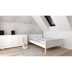 Letto in legno Ikar 200 x 90 cm - bianco