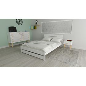 Letto in legno Max 200 x 90 cm - bianco