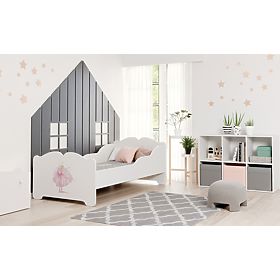 Letto per bambini ANNA con materasso 140x70 Principessa con corona