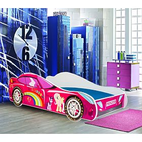 Letto per bambini auto Pink Car 140x70