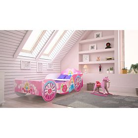 Letto per bambini Carrozza 140x70 con materasso