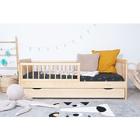Letto per bambini con barriera TEDDY - naturale