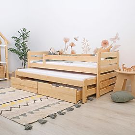 Letto per bambini con letto estraibile Praktik Modern - naturale, Ourbaby®