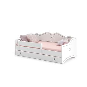 Letto per bambini EMMA con cassetto e barriera 160x80 grigio