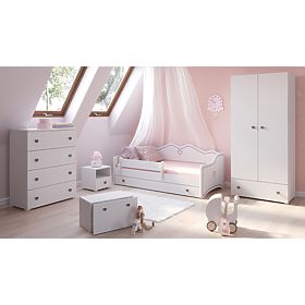 Letto per bambini EMMA con cassetto e barriera 180x80 grigio