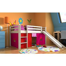 Letto rialzato per bambini Ourbaby Modo con scivolo - bianco