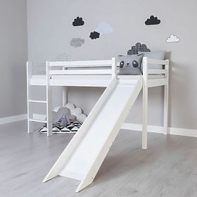 Letto rialzato per bambini Ourbaby Modo con scivolo - bianco