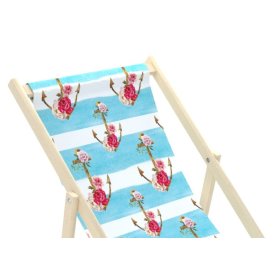 Sedia da spiaggia Ancore con fiori - blu-bianco, Chill Outdoor