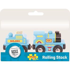 Macchina Bigjigs Rail Blue con tender + 2 binari