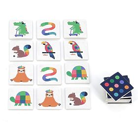 Memory di legno - animali arcobaleno, Vilac