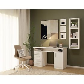 Mensola a Sospensione COBI 1X3 - Moderna Mensola da Parete 3 Scomparti Bianco Opaco, COBI