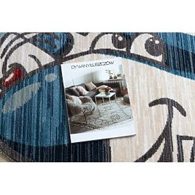 Moderno tappeto per bambini TOYS 75320 AEREO, effetto 3D, forma irregolare, blu, turchese, crema, F.H.Kabis