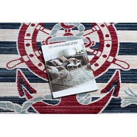 Moderno tappeto per bambini TOYS 75324 KOTVA, forma irregolare, crema, turchese, blu scuro