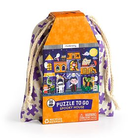 Mudpuppy Puzzle Casa Stregata in Sacchetto di Stoffa 36 Pezzi