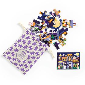 Mudpuppy Puzzle Casa Stregata in Sacchetto di Stoffa 36 Pezzi