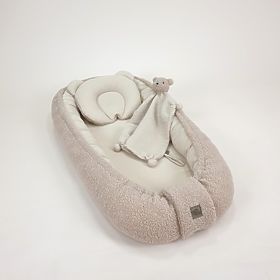 Nido per bambini Teddy in mussola e pecora - beige, TOLO