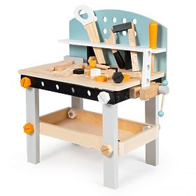 Officina in legno per bambini, banco da lavoro con attrezzi, 38 elementi ECOTOYS, EcoToys