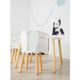 Ourbaby - Tavolino e sedie per bambini con orecchie da coniglio