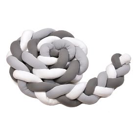 Paracolpi intrecciato - bianco, grigio chiaro e grigio scuro