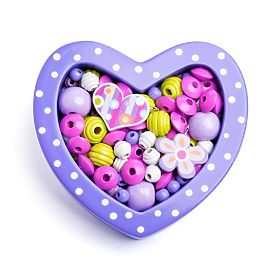 Perline piccole cuore viola