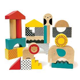 Petit Collage Blocchi di legno animali