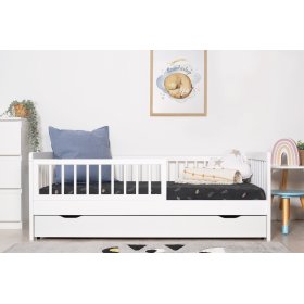 Letto per bambini con barriera TEDDY - bianco, Ourbaby®