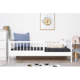 Letto per bambini con barriera TEDDY - bianco