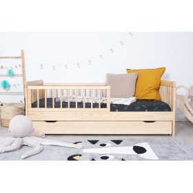 Letto per bambini con barriera TEDDY - naturale