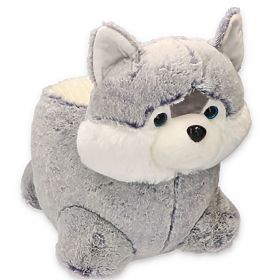 Pouf peluche cane Husky sedile