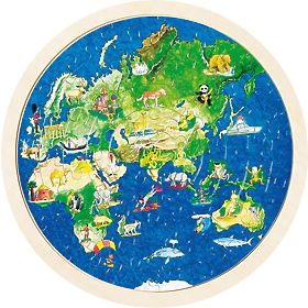Puzzle a doppia faccia mappa del mondo