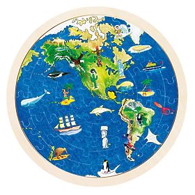 Puzzle a doppia faccia mappa del mondo