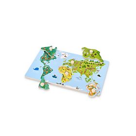 Puzzle con maniglie mappa del mondo