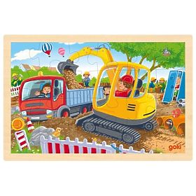 Puzzle con supporto, veicoli da costruzione