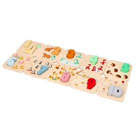 Puzzle in legno con animali - apprendimento dei numeri Montessori, Lelin