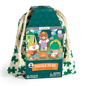 Puzzle Mudpuppy Campeggiatori Allegri in Sacchetto di Stoffa 36 Pezzi, Mudpuppy