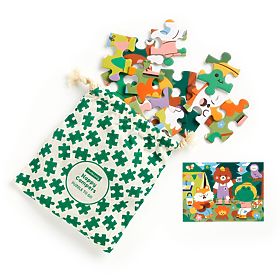 Puzzle Mudpuppy Campeggiatori Allegri in Sacchetto di Stoffa 36 Pezzi, Mudpuppy