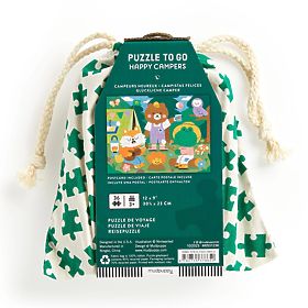 Puzzle Mudpuppy Campeggiatori Allegri in Sacchetto di Stoffa 36 Pezzi, Mudpuppy