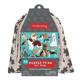 Puzzle Mudpuppy Cani in sacchetto di stoffa 36 pezzi, Mudpuppy