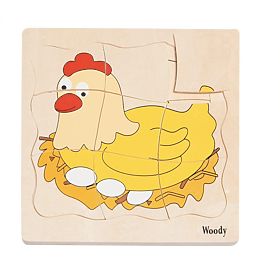 Puzzle stratificato sulla vita della gallina