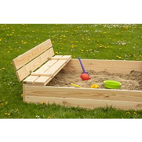 Sabbiera per bambini richiudibile con panche - 120x120 cm