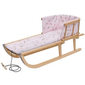 Slitta in legno con imbottitura - rosa, CHILL