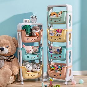 Scaffale in plastica su ruote BOBBY con 4 ripiani