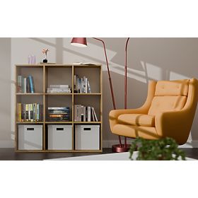 SCAFFALE MALAX 3x3 H ROVERE ARTISAN CON PANNELLO POSTERIORE IN HDF 110x110 CM