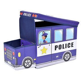 Scatola per giocattoli Auto della polizia blu