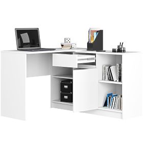 SCRIVANIA ANGOLARE - SET B-17 COMÒ E SCRIVANIA PK BIANCO