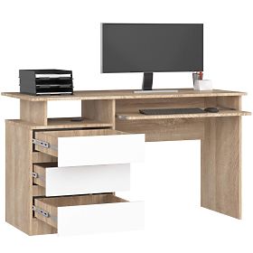 SCRIVANIA CLP 135cm PK SONOMA / BIANCO