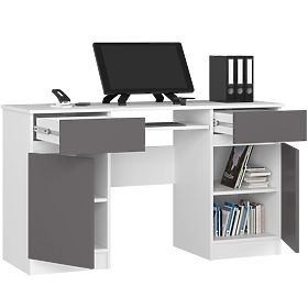 SCRIVANIA CLP A5 2D 2SZ PK BIANCO / GRIGIO